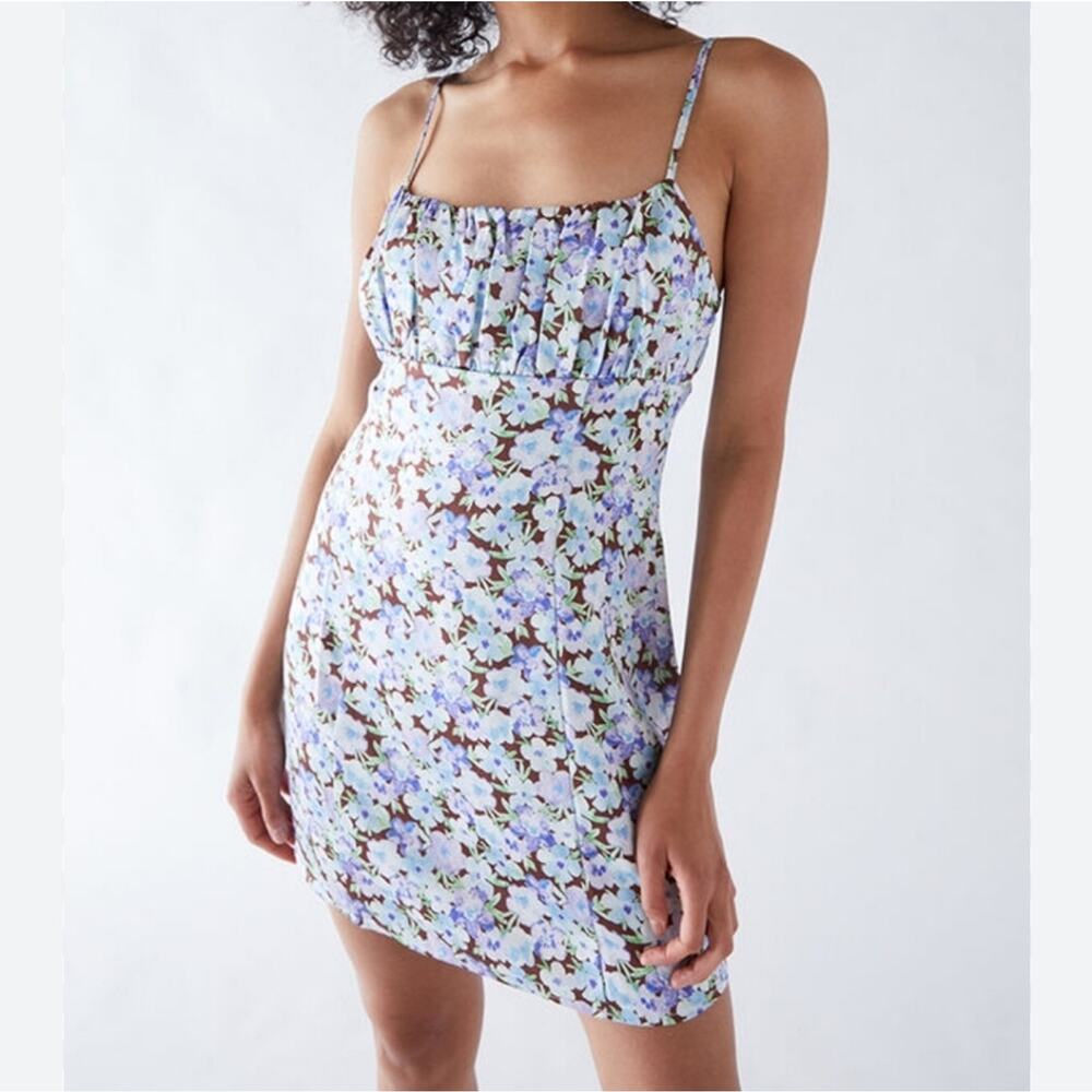 LA Hearts Shirred Satin Dress